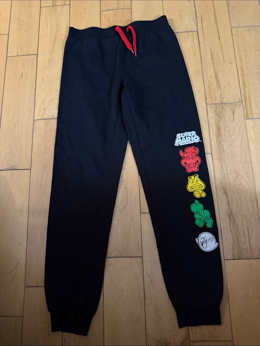 Nintendo Black Kids Jogger Pants with Colorful Character Prints